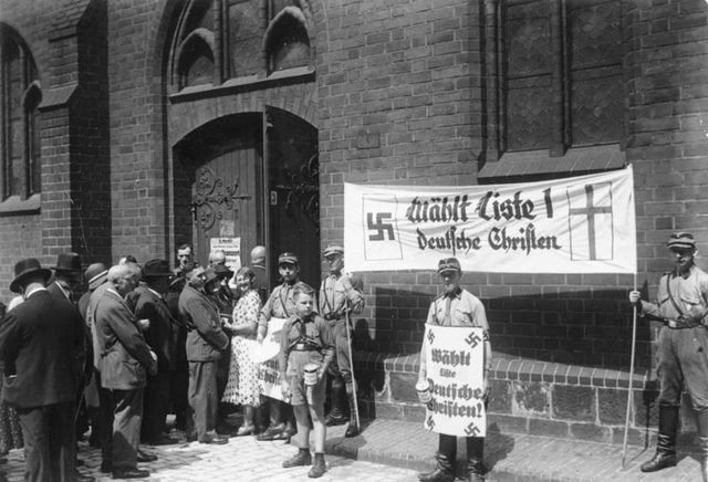 Wählt Liste 1 Deutsche Christen (church-election banner, Berlin)