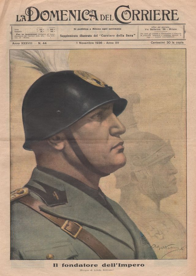 La Domenica del Corriere, 1 November 1936, cover: 'Il fondatore dell'Impero' (Rome)