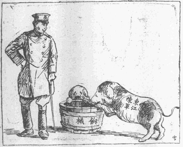 東江陳軍餉械 英國 (Chen's East River Army: Pay and Arms, Britain), Canton newspaper cartoon