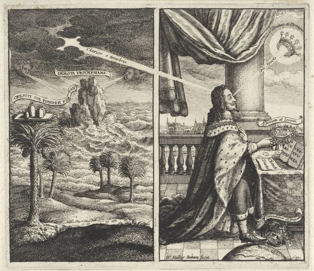 Frontispiece to Eikon Basilike, The Pourtraicture of His Sacred Majestie in his Solitudes and Sufferings (Hollar, 1649)