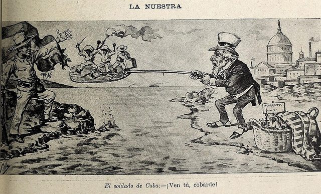 El soldado de Cuba: —¡Ven tú, cobarde! (The Soldier of Cuba: 'Come here, you coward!')