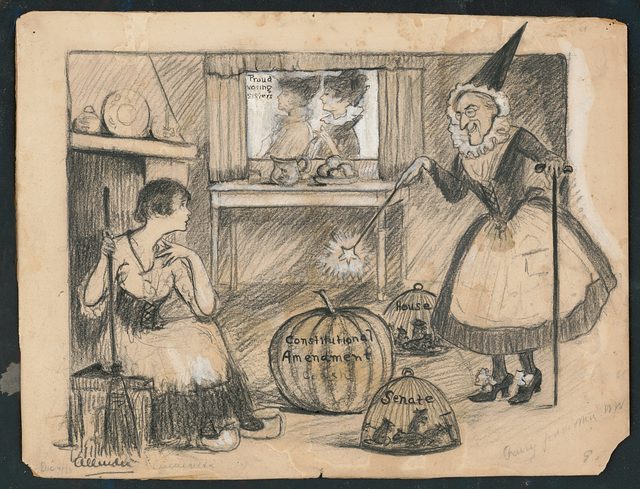 "Fairy Godmother, W.W." (The Suffragist, cover, 4 December 1915)