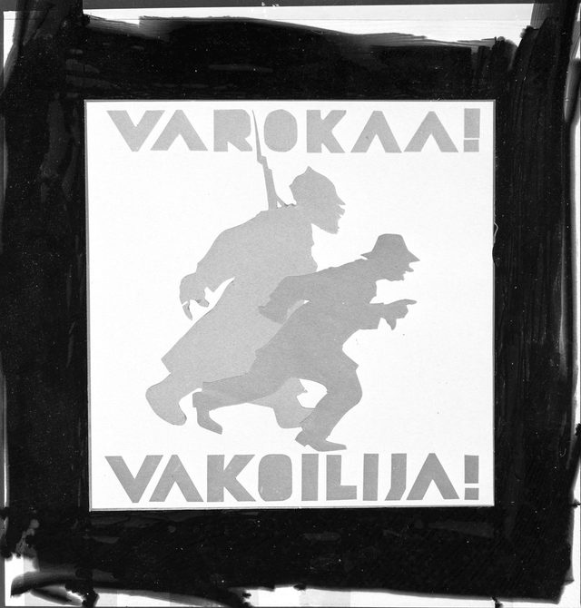 Varokaa! Vakoilija! (Beware! Spy!): Finnish Winter War poster