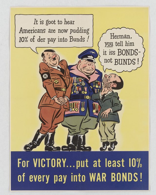 For victory... put at least 10% of every pay into War Bonds!