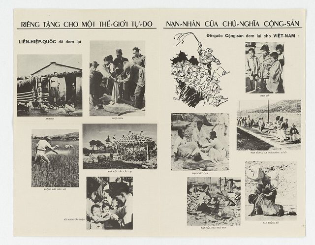 Free vs. Communist (Vietnamese two-column photo sheet)