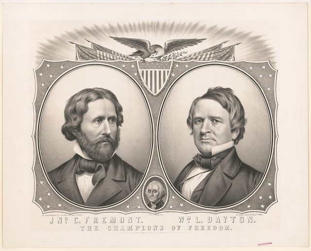"The Champions of Freedom" Frémont and Dayton banner (Buffalo, 1856)