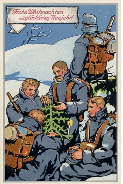 'Frohe Weihnachten und glückliches Neujahr' Austro-Hungarian Christmas postcard (1914)