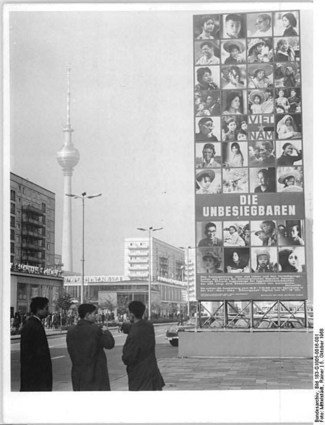 "Die Unbesiegbaren" (The Unconquerable): Billhardt Vietnam exhibition billboard, East Berlin