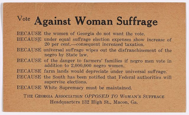 Vote Against Woman Suffrage