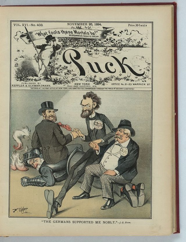 "The Germans supported me nobly" -- J.G. Blaine