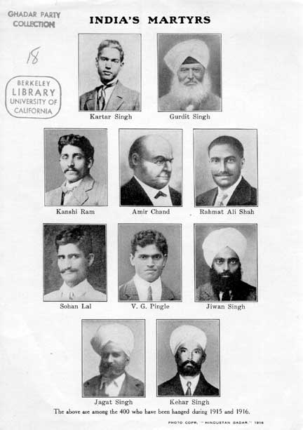 India's Martyrs (Ghadar Party handbill, San Francisco, 1916)