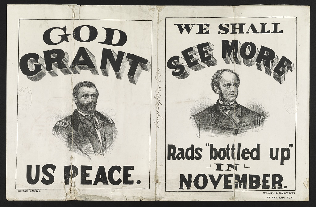 God Grant Us Peace / We Shall See More Rads Bottled Up, a double placard