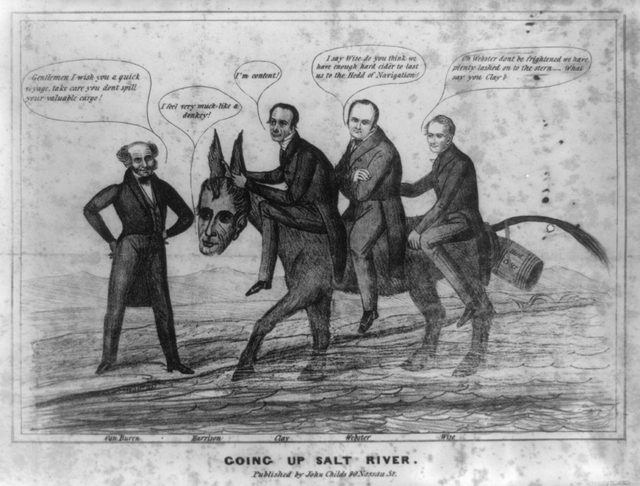 'Going up Salt River', Van Buren-friendly cartoon published by John Childs, 1840