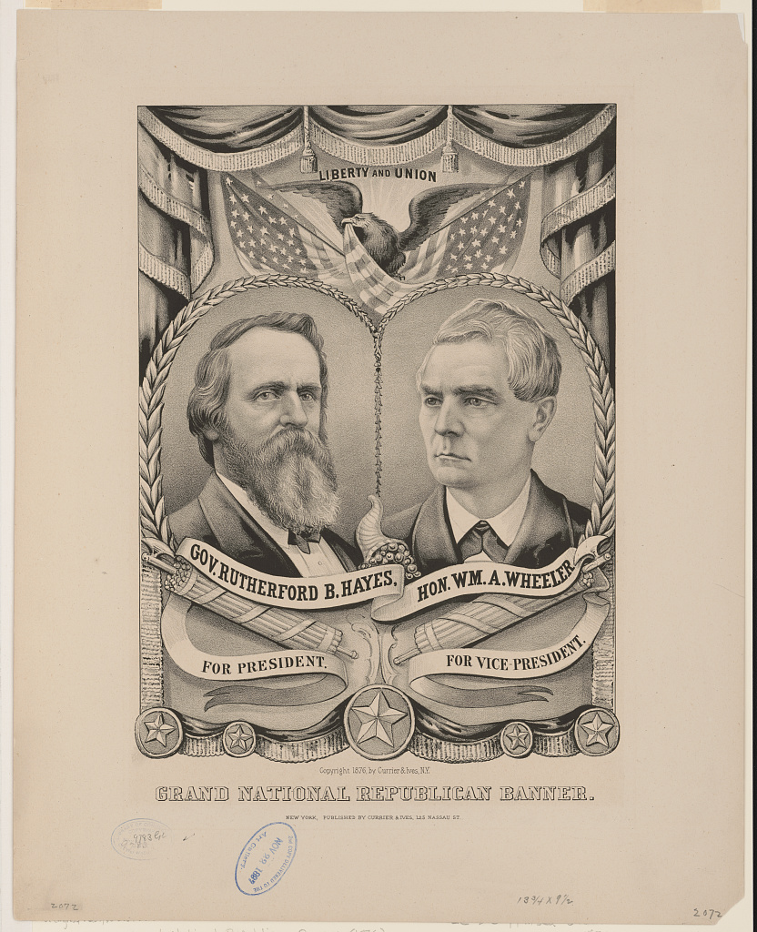 Grand National Republican banner, Currier & Ives, 1876
