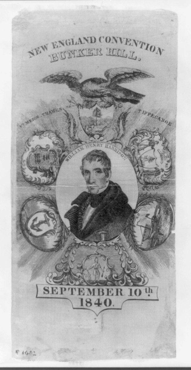 New England Whig Convention badge, Bunker Hill, 10 September 1840