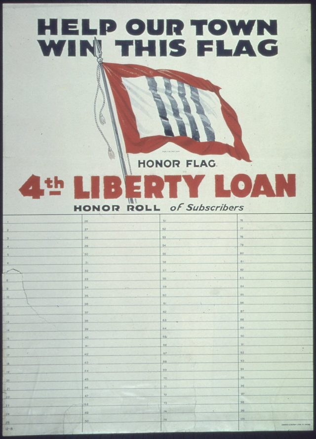 Help Our Town Win This Flag: Honor Flag, 4th Liberty Loan Honor Roll of Subscribers