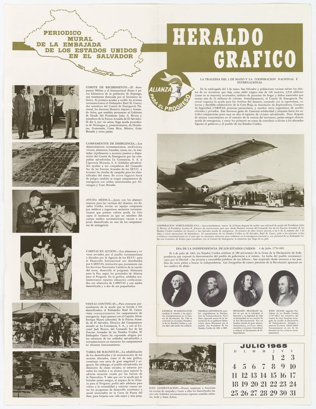Heraldo Grafico poster, July 1965 issue (Spanish wall newspaper distributed in San Salvador)