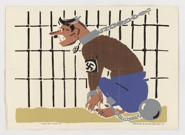 Soviet War Poster (Hitler in Chains, reproduced by Russian War Relief Inc.)