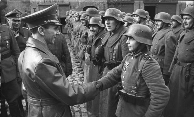 Decoration of a Hitler Youth member, March 1945