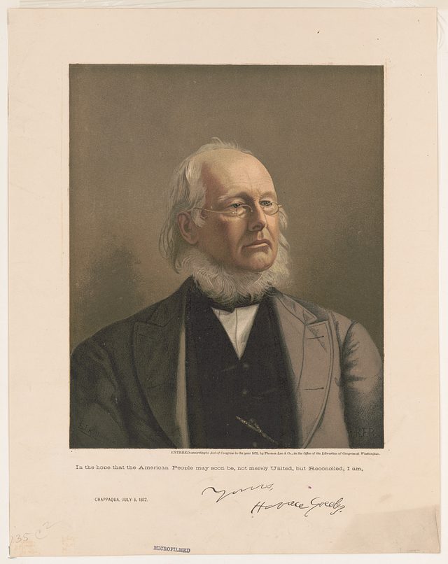In the hope that the American people may soon be, not merely united, but reconciled, I am, yours, Horace Greeley