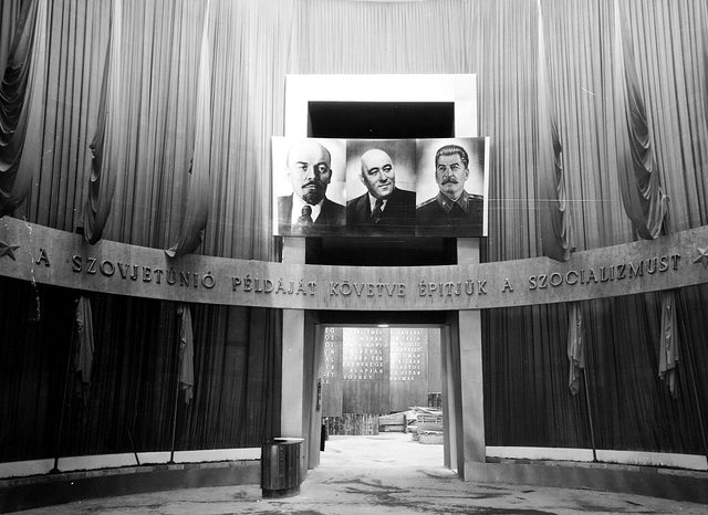 Lenin, Rákosi and Stalin portraits: Innovation and Invention Exhibition, Budapest