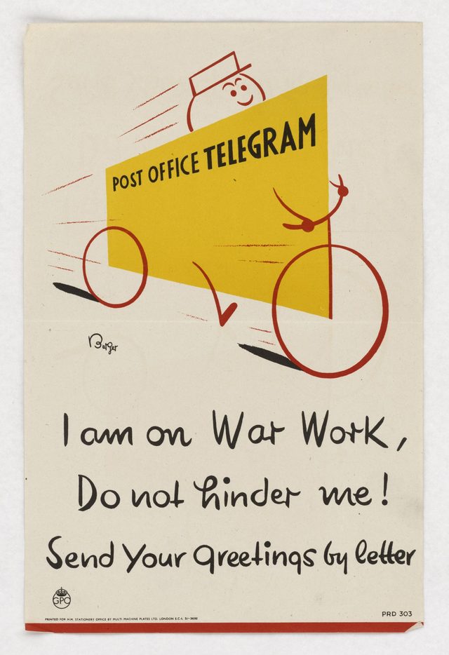 I am on War Work, Do Not Hinder Me! Send Your Greetings by Letter