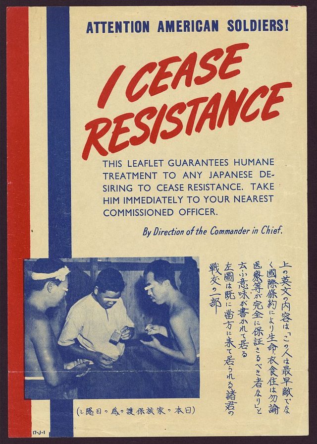 Attention American Soldiers! I Cease Resistance (surrender pass, leaflet 17-J-1)