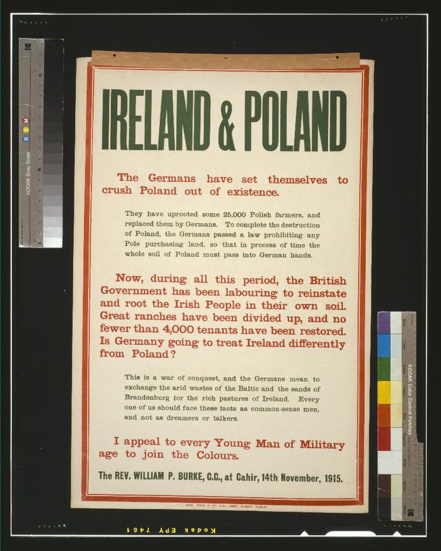 Ireland & Poland (recruiting appeal quoting the Rev. William P. Burke)