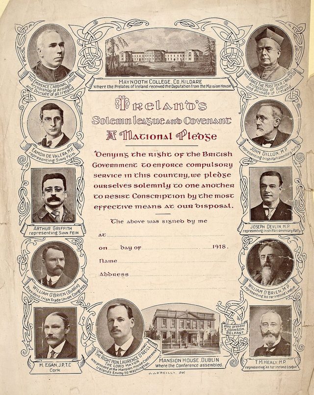 Ireland's Solemn League and Covenant: A National Pledge (anti-conscription, 1918)