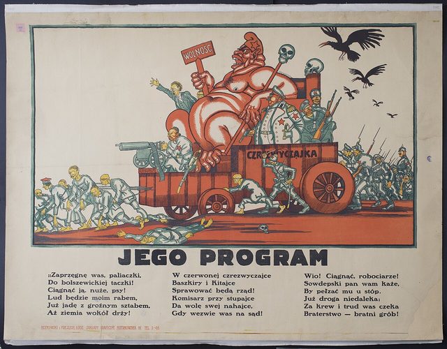Jego program (His Programme): Polish caricature poster