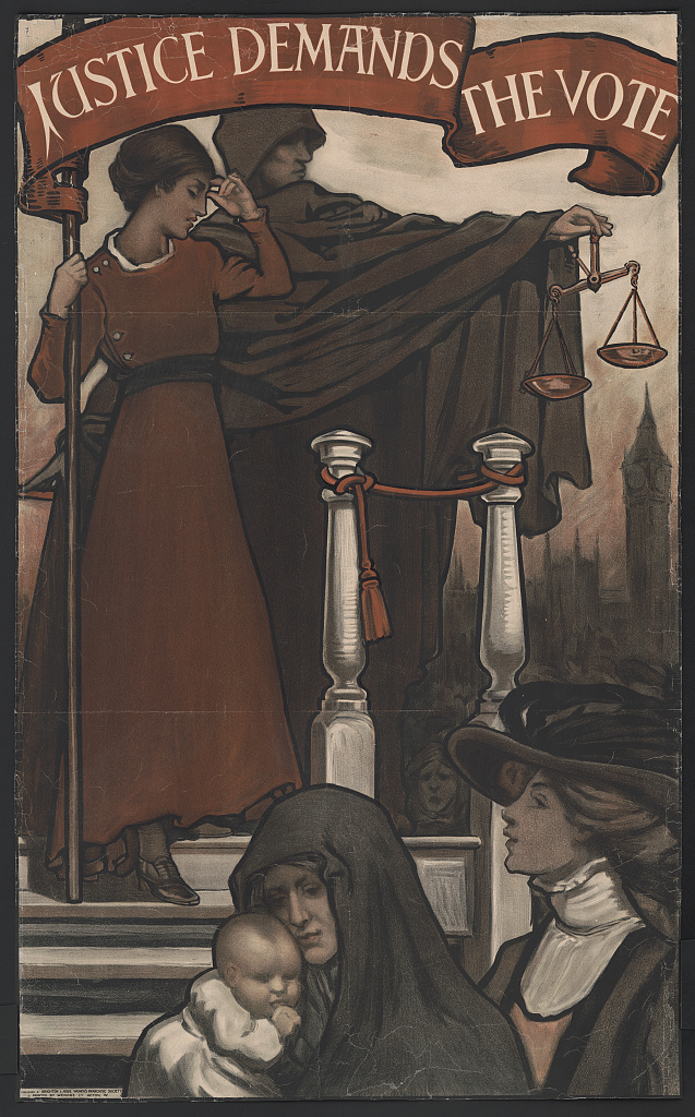 "Justice Demands the Vote" (Brighton & Hove Women's Franchise Society, 1909)