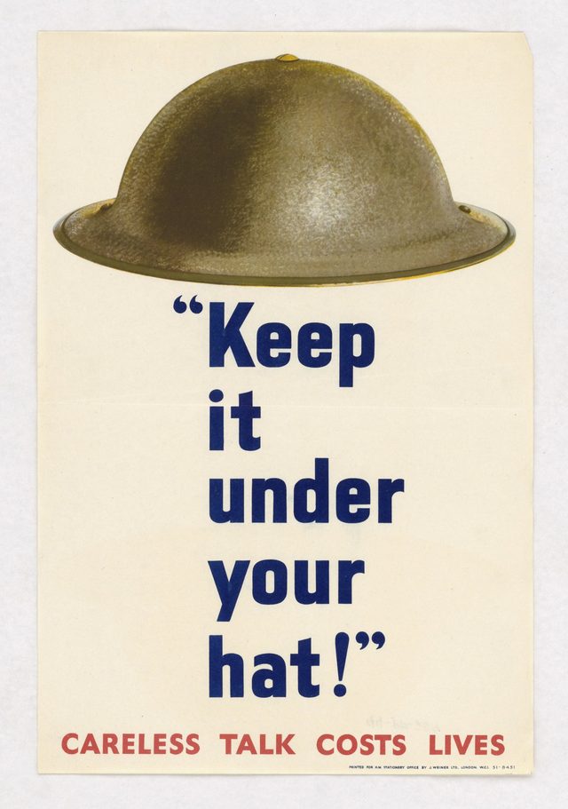 'Keep it under your hat!' Careless Talk Costs Lives