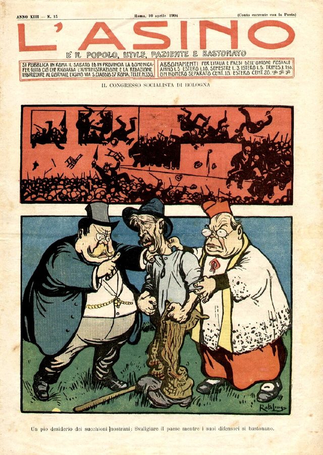 "Il congresso socialista di Bologna" (L'Asino cover, 1904)