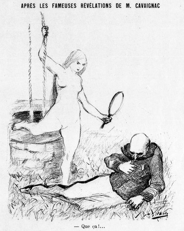 Le Sifflet, cover (Paris, 14 July 1898): "Après les fameuses révélations de M. Cavaignac" (After M. Cavaignac's Famous Revelations)