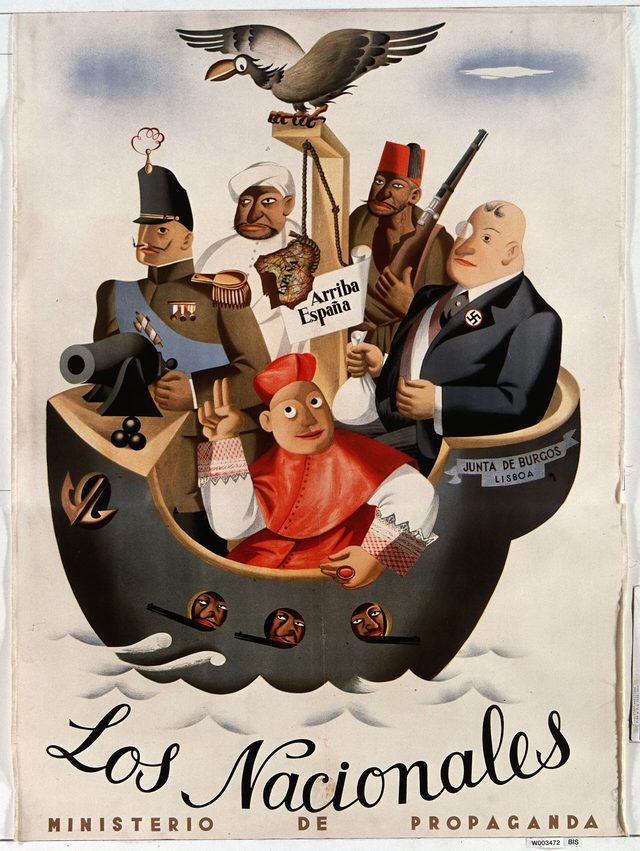 Los Nacionales, Ministerio de Propaganda poster (Republican Spain, 1937)