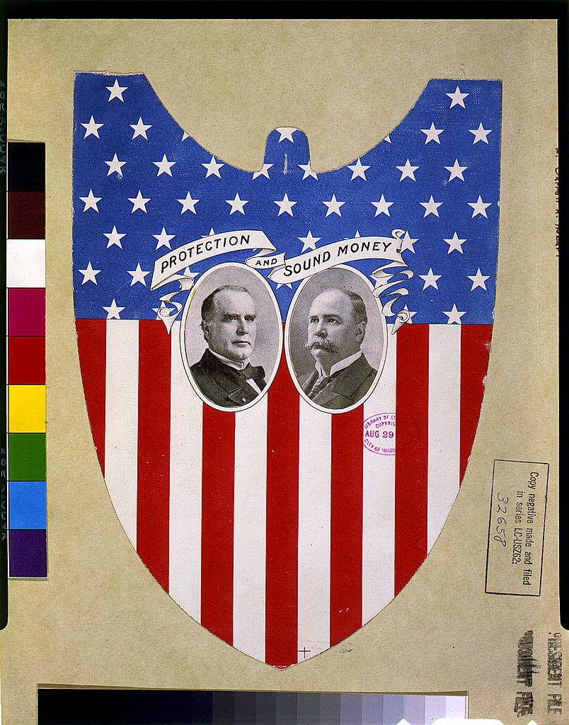 Protection and sound money shield placard, 1896