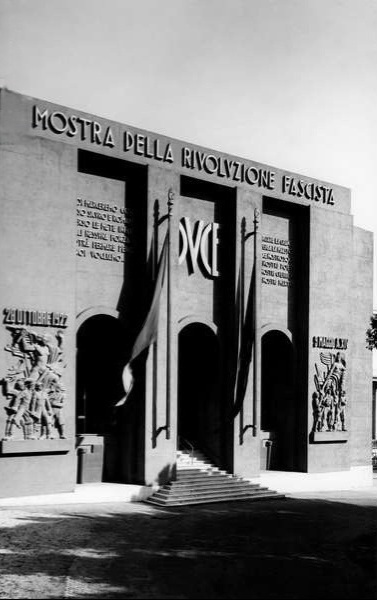 Facade of the Mostra della Rivoluzione Fascista, Palazzo delle Esposizioni (Rome, photographed 1937)