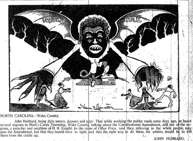 "Negro Rule" vampire cartoon with sworn affidavit
