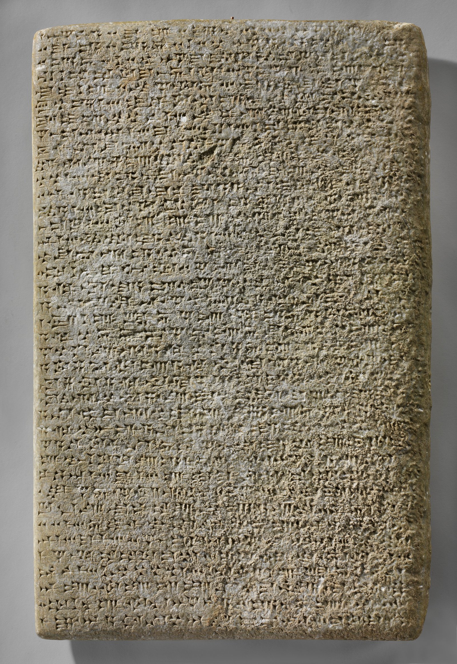 Gypsum alabaster slab inscribed in cuneiform, from Nimrud (Kalhu), reign of Ashurnasirpal II