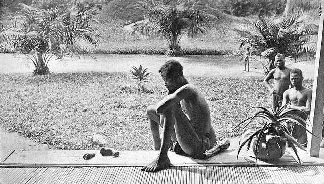 Nsala of Wala, with his daughter's hand and foot (1904)