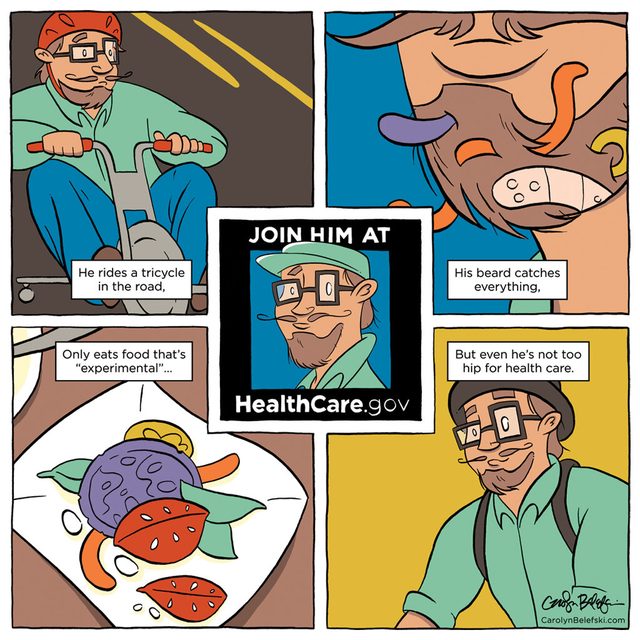 ACA Comic Strips: He's Too Hip And He's Covered (HealthCare.gov)
