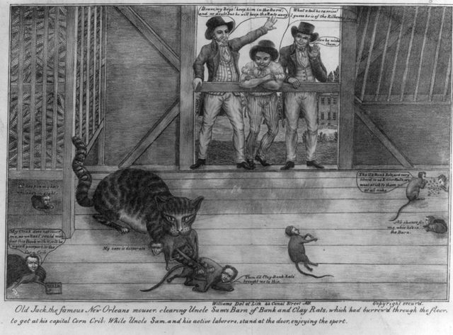 "Old Jack, the famous New Orleans mouser" (pro-Jackson print, 1832)