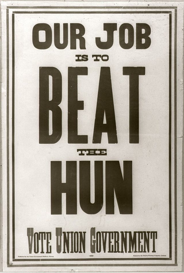Our job is to beat the Hun. Vote Union Government (Canada, 1917 election)