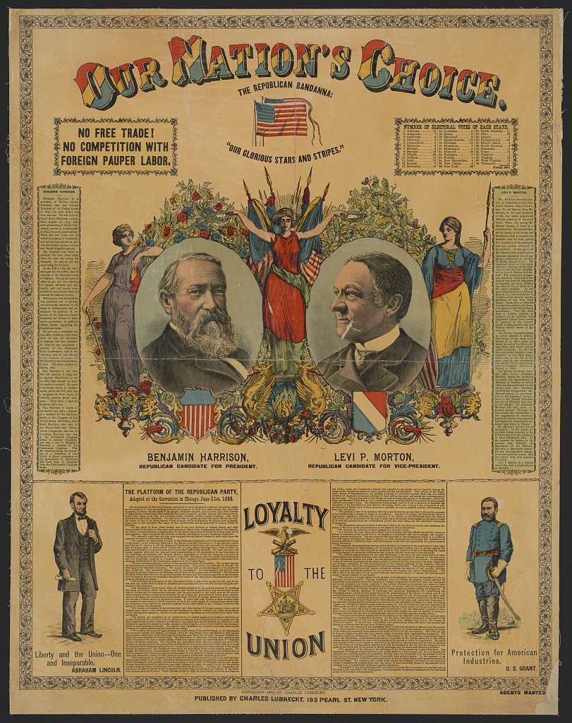 Our nation's choice, Benjamin Harrison, Levi P. Morton, Charles Lubrecht, 1888