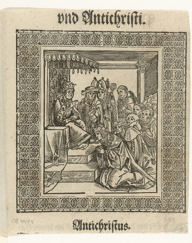 Passional Christi und Antichristi: the emperor kisses the pope's foot (leaf 'Antichristus')