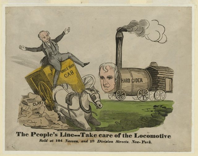 'The People's Line -- Take care of the Locomotive', Whig woodcut, 1840