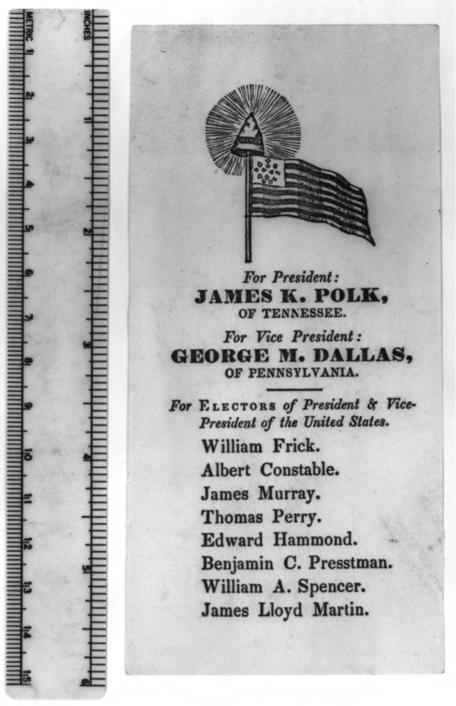 Democratic ticket for Maryland electors: Polk and Dallas, 1844