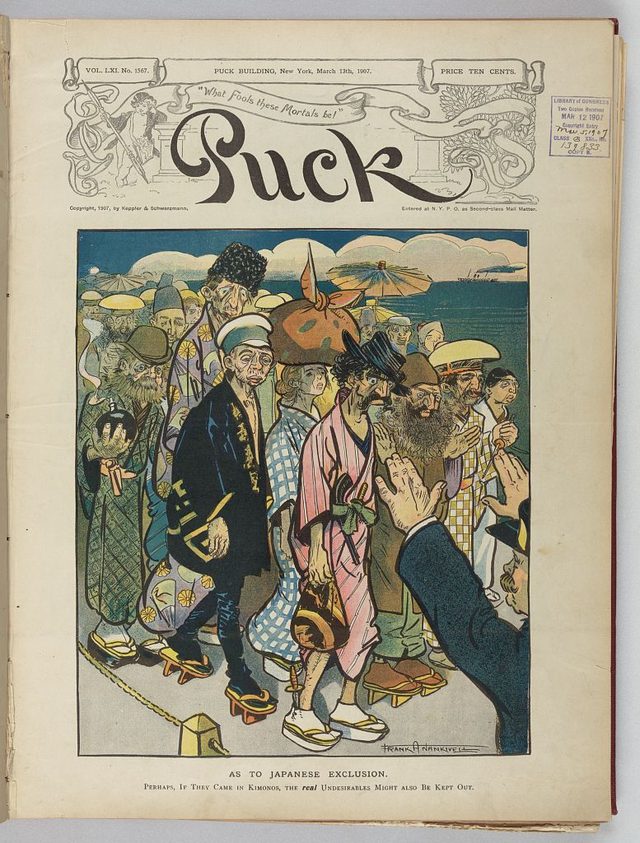 "As to Japanese Exclusion" (Puck cover, 13 March 1907)