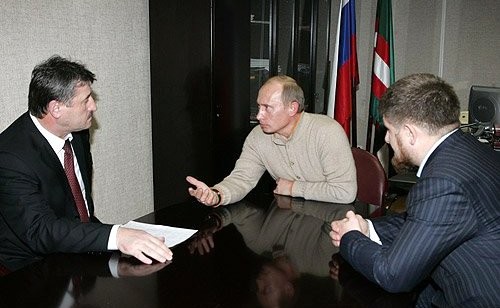 Putin in Grozny at the first session of the Chechen parliament, 12 December 2005