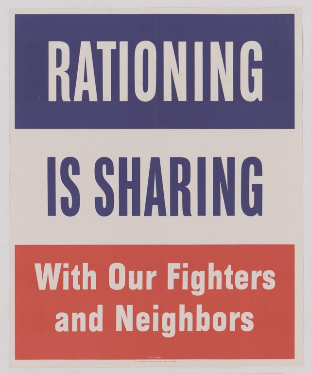 Rationing is sharing with our fighters and neighbors